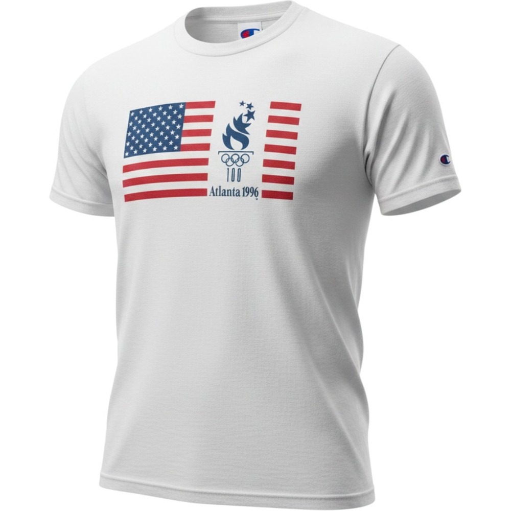 Champion T-Shirt Men XL White Atlanta 1996 Olympic Games Graphic Vintage 90s USA